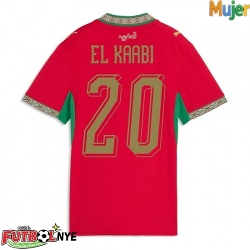 Camiseta Marruecos Ayoub El Kaabi #20 Primera Equipación para mujer Mundial 2026 manga corta